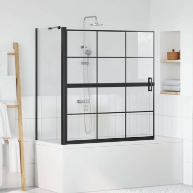 Ekran za kadu i tuš, 116 x 67 x 129,5 cm, crno i prozirno