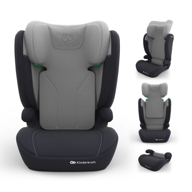 KINDERKRAFT Autosjedalica I-Spark 2 Plus i-Size, 15-36 kg, 100-150 cm, bez Isofixa, siva