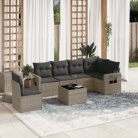 7-dijelni set vrtnih sofa sivi od poliratana