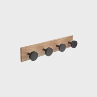 FIVE Vješalica zidna 4 kukice, 40x6.5x8 cm, mdf/metal