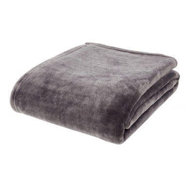  CATHERINE LANSFIELD Tamno siva deka od mikropliša, 130x170 cm, Raschel Velvet