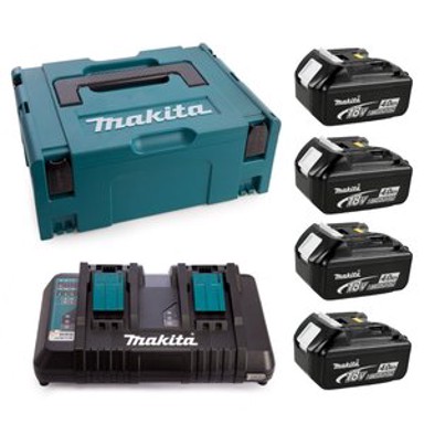 MAKITA LXT Power set 197503-4, 4 akumulatora BL1840, punjač DC18RD, kofer