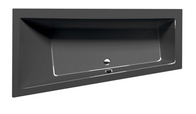 POLYSAN Asimetrična kada, Andra l, 160x90x45 cm, siva, akrilatna, ugradbena