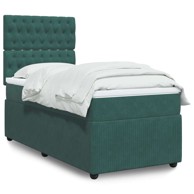 Box Spring krevet s madracem, tamnozeleni, 80 x 200 cm, baršun