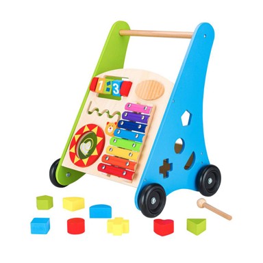 ECOTOYS Drvena edukativna guralica, 2u1 s ksilofonom