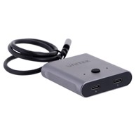 UNITEK KVM Prekidač, dvosmjerni, USB-C, 2 in 1 out, 4K, crna