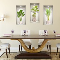 AMBIANCE 3 zidne 3D samoljepljive naljepnice Banana Trees