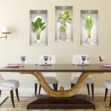 AMBIANCE 3 zidne 3D samoljepljive naljepnice Banana Trees