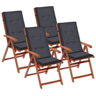 Jastuci za Vrtne Stolice 4 kom Antracit 120x50x3 cm