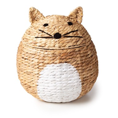 COMPACTOR Dječja kutija za pohranu Cat ø 40x43 cm, prirodna boja, vodeni zumbul