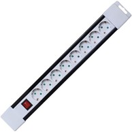 HOME Kabel naponski letva, 8 utičnica, prekidač, 1,0mm2, 2m, bijeli