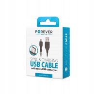 FOREVER USB-A – microUSB kabel, 1 m, 1 A, crni
