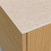 KOLM HPL radna ploča za kupaonicu za ormarić 60 cm, 60,5 × 35,5 cm, s rupama za umivaonik i slavinu, Babylon Slate
