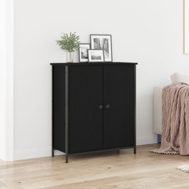 Bife Crni hrast 70x30x80 cm Konstruirano drvo i čelik