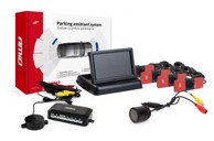 AMIO Parking senzori, 4 kom, crni, 16,5 mm, unutarnja montaža, TFT02 4,3'' zaslon, buzzer, HD-301-IR kamera za rikverc