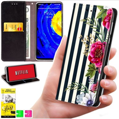 BLUEMOON Futrola tipa novčanik za Realme 14 Pro 5G - maskica s otiskom i staklo 9H
