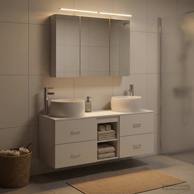 Set kupaonskog namještaja, 4 kom, bijela