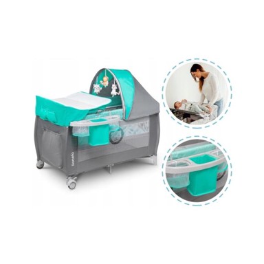 LIONELO Dječji prijenosni krevetić Sven Plus, tirkizni