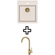 HELIKA Set Nova SQN100W + slavina Vida PVD, silica/zlato