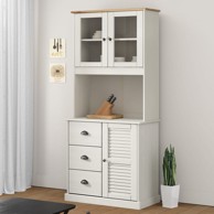 Visoka komoda VIGO bijela 78 x 40 x 175 cm od masivne borovine