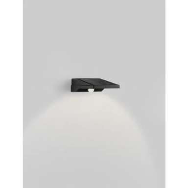 TEK Vanjska solarna zidna LED svjetiljka sa senzorom, 1 W, 3000 K, crna