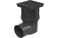 ENPRO Odvod kanalizacije, bočni, D 110 mm, suha klapna, plastična rešetka, crna