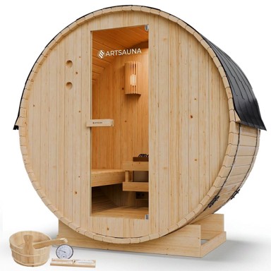 HOMESTAR Bačvasta sauna Spitzbergen s grijačem, 120 cm, 36 kW, za 2 osobe