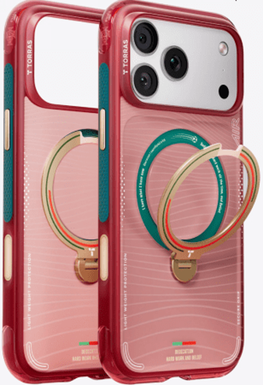 TORRAS Maskica Svjetsko prvenstvo Ostand Q3 Air za Apple iPhone 17 Pro Max kompatibilna s MagSafeom, portugalski, crvena