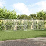 Kućica za pse s pohranom, 4 kom, srebrna, 8 × 2 × 2 m, čelik