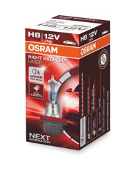 OSRAM Night Breaker Laser 12V H8 do 150% više svjetla do 20% bjelije (3700K)