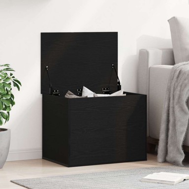 Kutija za pohranu s poklopcem, 60x42x46 cm, crni hrast, inženjerski drvo