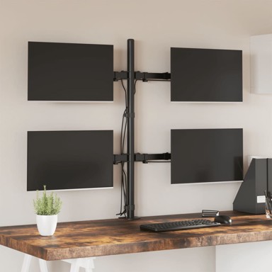 Nosač za monitor, crni čelični, VESA 75/100 mm