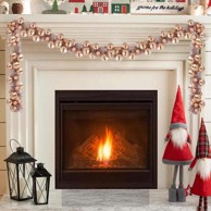 Garland od božićnih kuglica, 186 cm, polistiren, ružičasto-zlatna