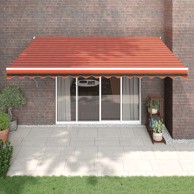 Automatska tenda na uvlačenje 4 x 3 m, narančasta i bijela  