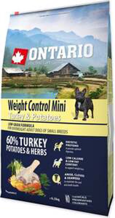 ONTARIO Hrana za pse Dog Adult Mini Breed Weight Control 6,5 kg, puretina i krumpir