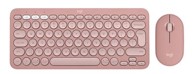 LOGITECH Tipkovnica + miš Pebble 2 Combo, roza, bežična