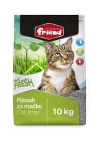 FRIEND Grudajući pijesak za mačke od bentonita, bez mirisa, 10 kg