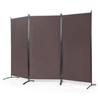 NORTHIX Sobna pregrada, 3 panela, 260x183 cm, čelična baza, boja kave