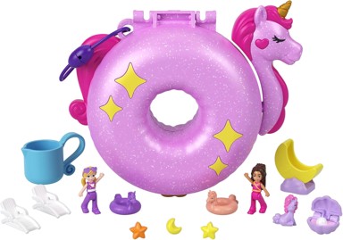 MATTEL Set za igru Sparkle Cove Adventure Compact jednorog na jastuku Polly Pocket, HKV34