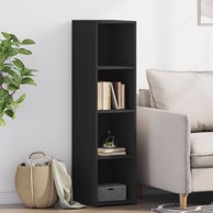 Visoka komoda crna 30x41x124 cm od konstruiranog drva