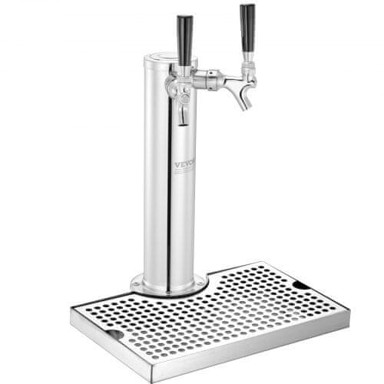 VEVOR Komplet tornja za kegerator s dvije slavine 17,5 x 11,5 x 43,5 cm nehrđajući čelik