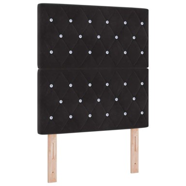 Naslon za glavu s kristalnim gumbima, 80 cm, baršun, crna