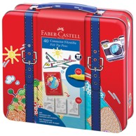 FABER-CASTELL Flomasteri, 40 boja, metalna kutija