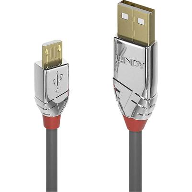 LINDY USB kabel 3 m USB 2.0 USB-A Micro-USB b, sivi