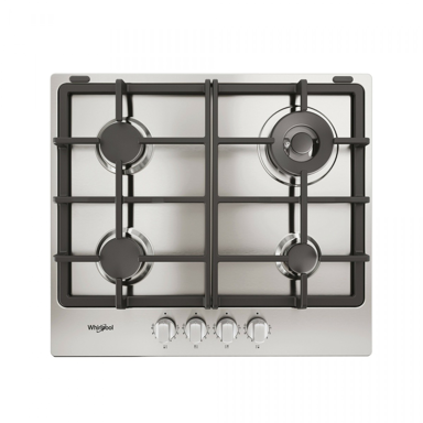 WHIRLPOOL Ugradbena plinska ploča TGML 661 IX R, 58 cm, 4 zone, nehrđajući čelik