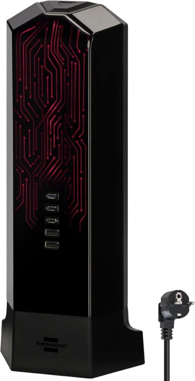 BRENNENSTUHL Gaming toranj za utičnice s RGB, 9 utičnica i 2 USB