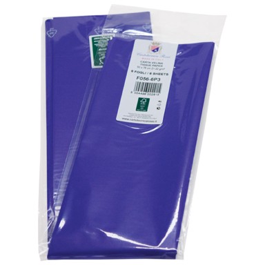CARTOTECNICA ROSSI Ukrasni papir Tissue F056, 50 x 76 cm, 6 kom, blister, plavi