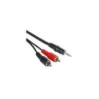 HAMA Audio kabel 2 m 3.5 mm na 2 x RCA, crni, crveni