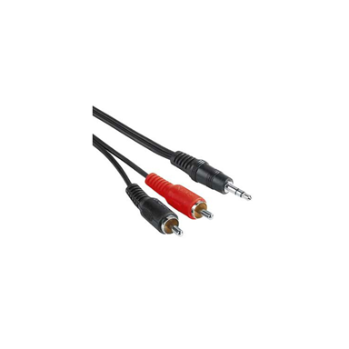 HAMA Audio kabel 2 m 3.5 mm na 2 x RCA, crni, crveni