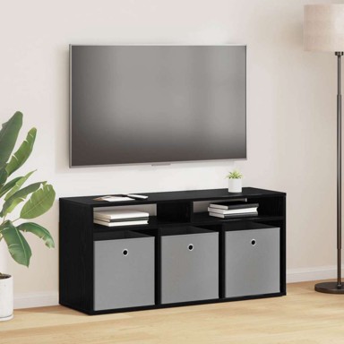 Niski ormarić s ladicama, 102x32x48,5 cm, konstruirano drvo, crni hrast